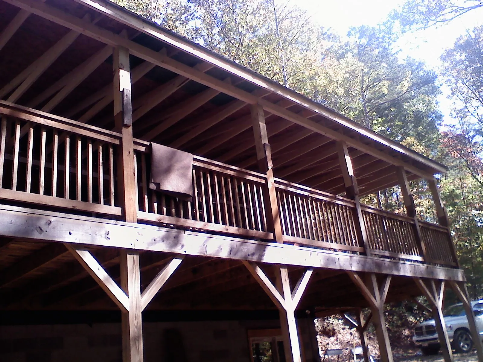 Timber framing under a new elevated porch and deck — Roof Leak Repair in Rodeo by Roofing Brothers